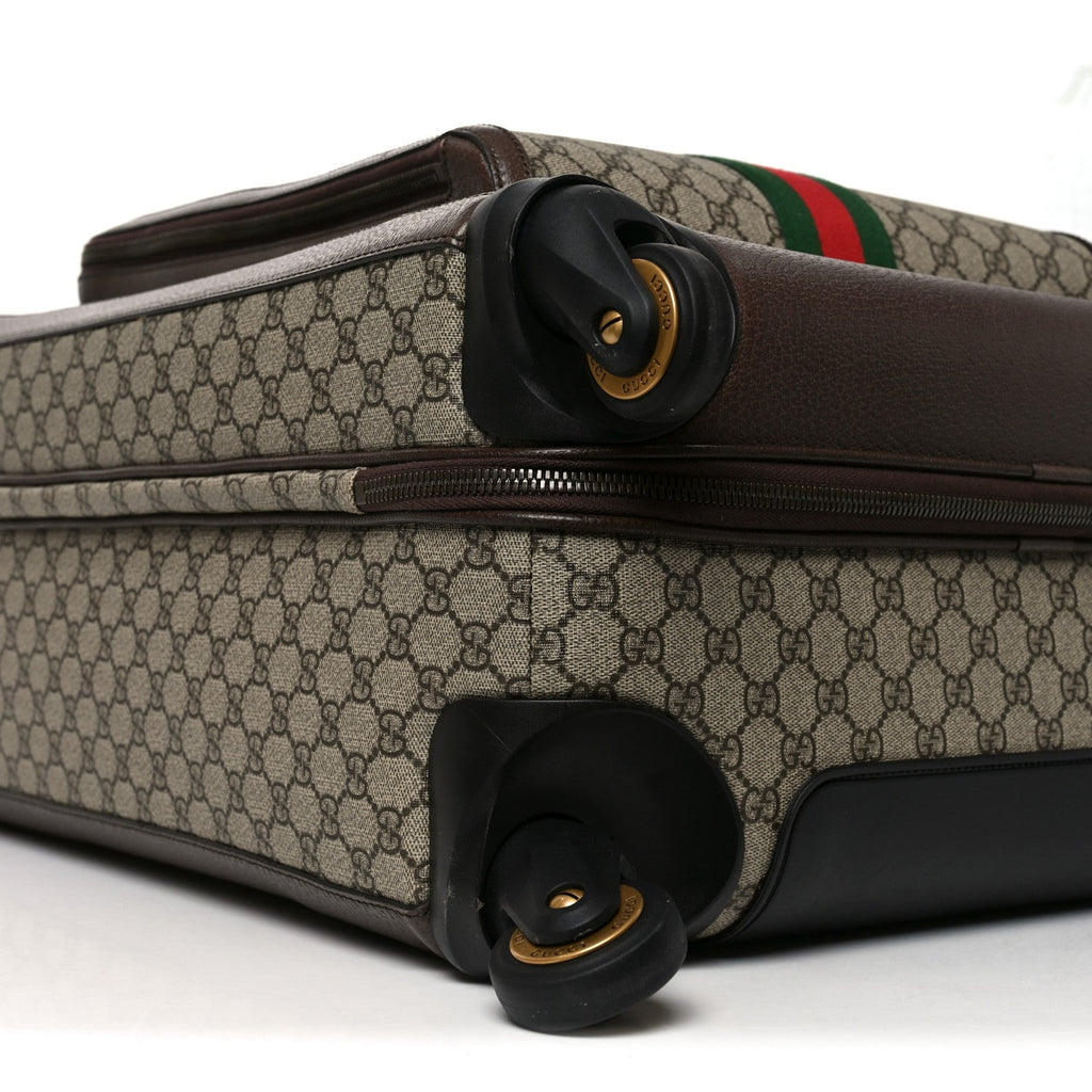 Gucci GG Supreme Monogram Web Medium Savoy Trolley Beige Ebony
