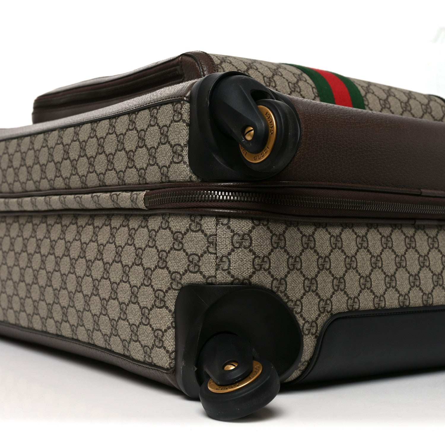 Gucci GG Supreme Monogram Web Medium Savoy Trolley Beige Ebony