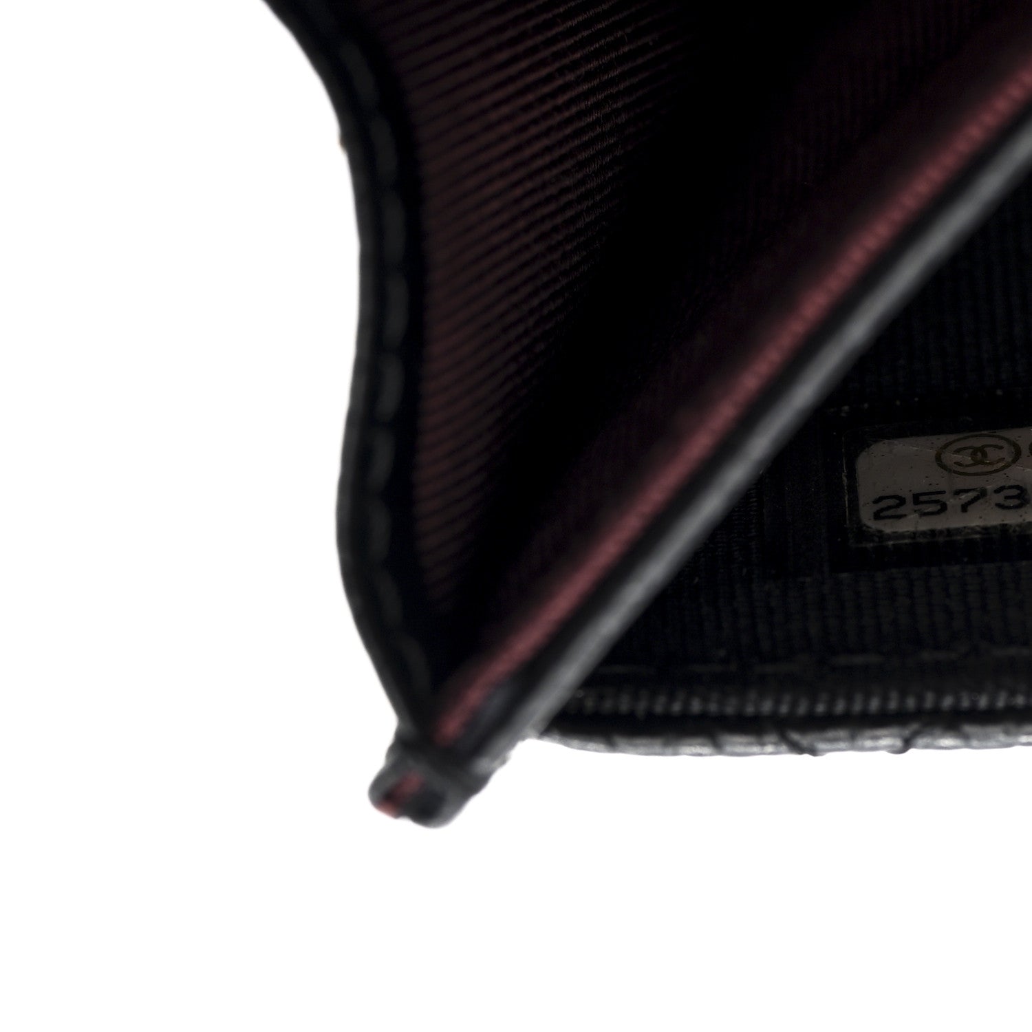 Caviar Quilted Flap Card Holder Wallet Black