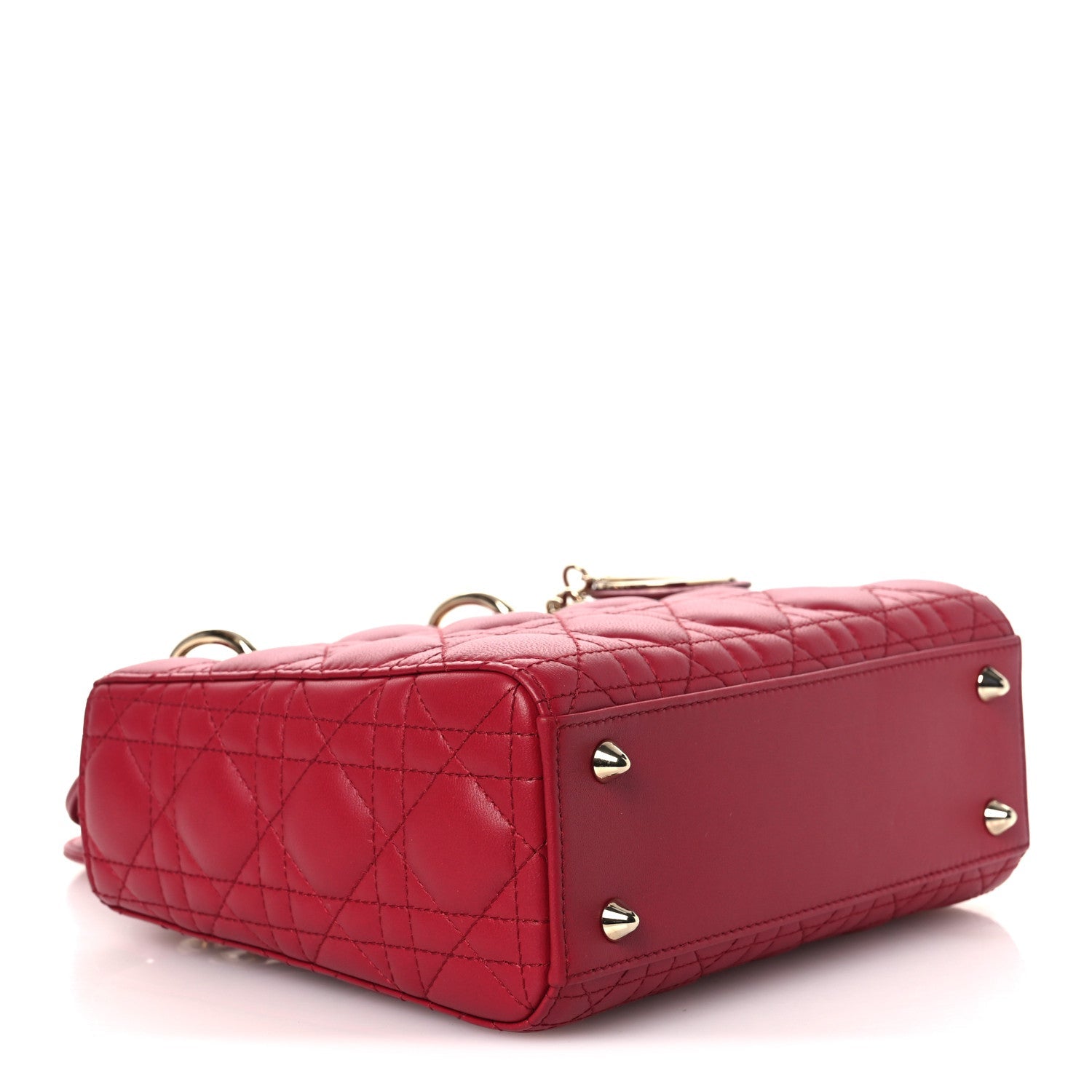 Christian Dior Lambskin Cannage Small My ABCDior Lady Dior Red