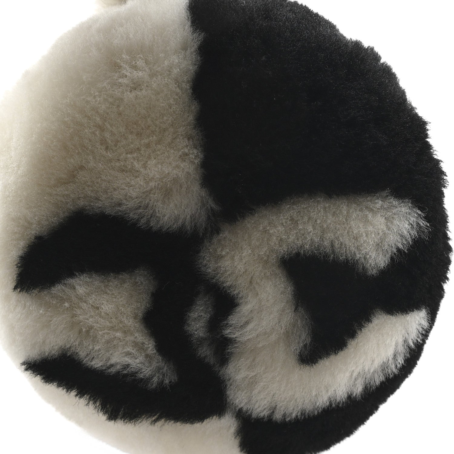 Chanel Shearling CC Ear Muffs Black White