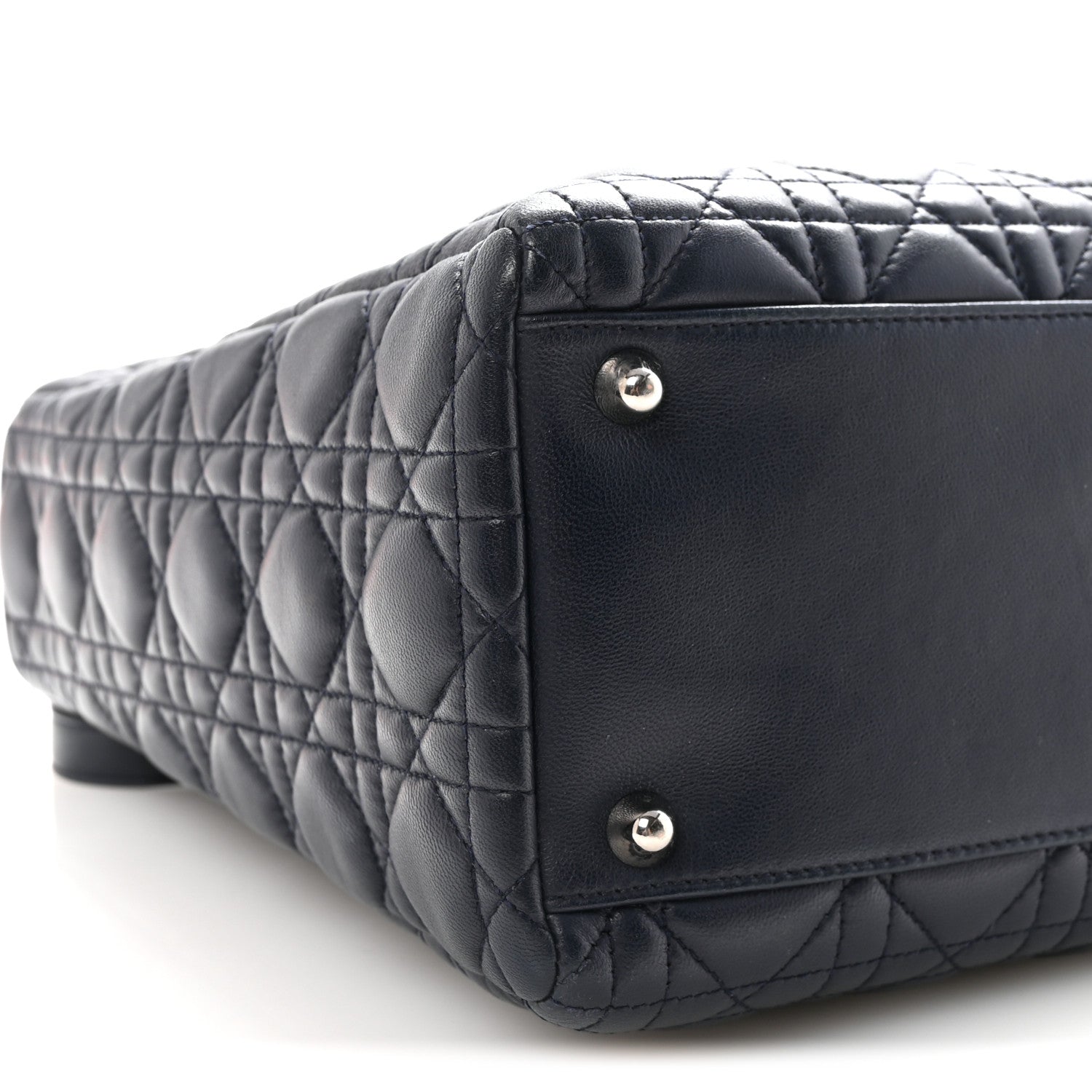 Christian Dior Lambskin Cannage Large Lady Dior Navy Blue