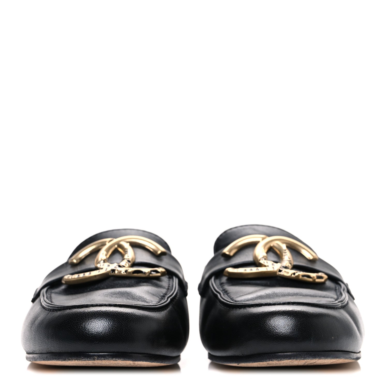 Lambskin CC Mules 38 Black