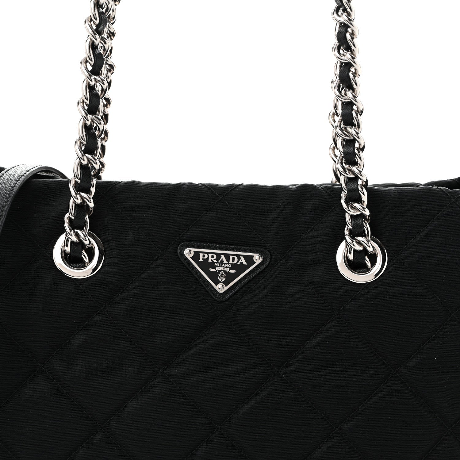 Prada Nylon Tessuto Impuntu Quilted Tote Black