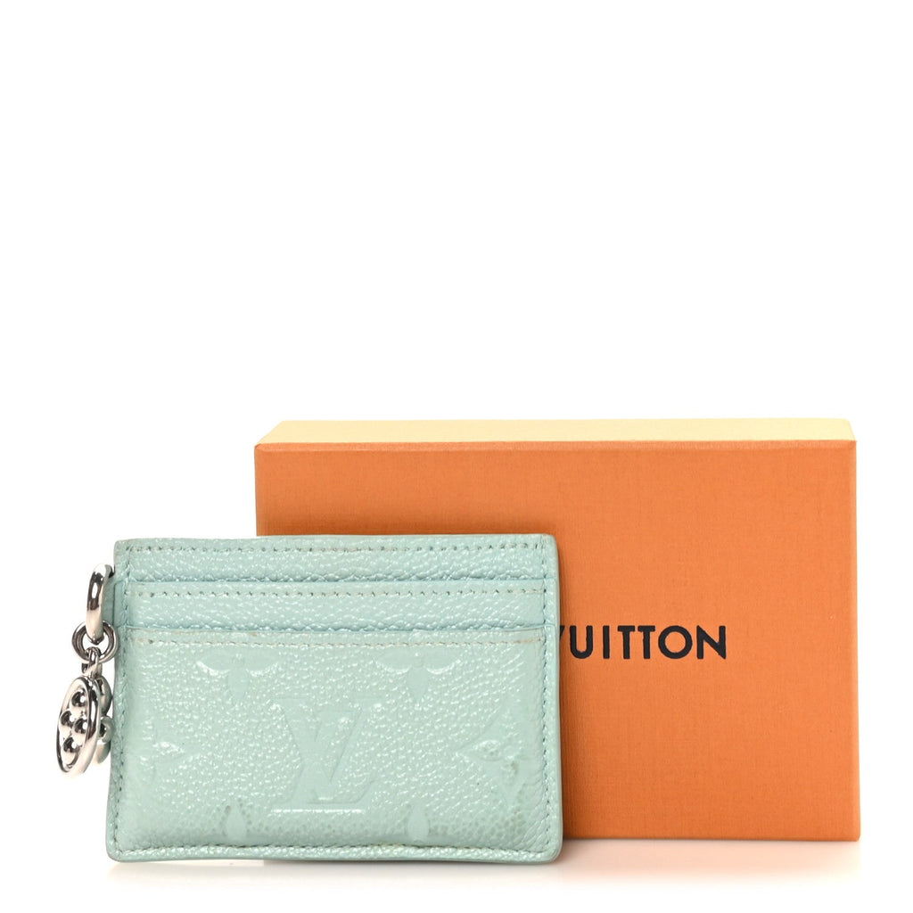 Louis Vuitton Empreinte Monogram LV Charms Card Holder Pearly Lagoon Turquoise