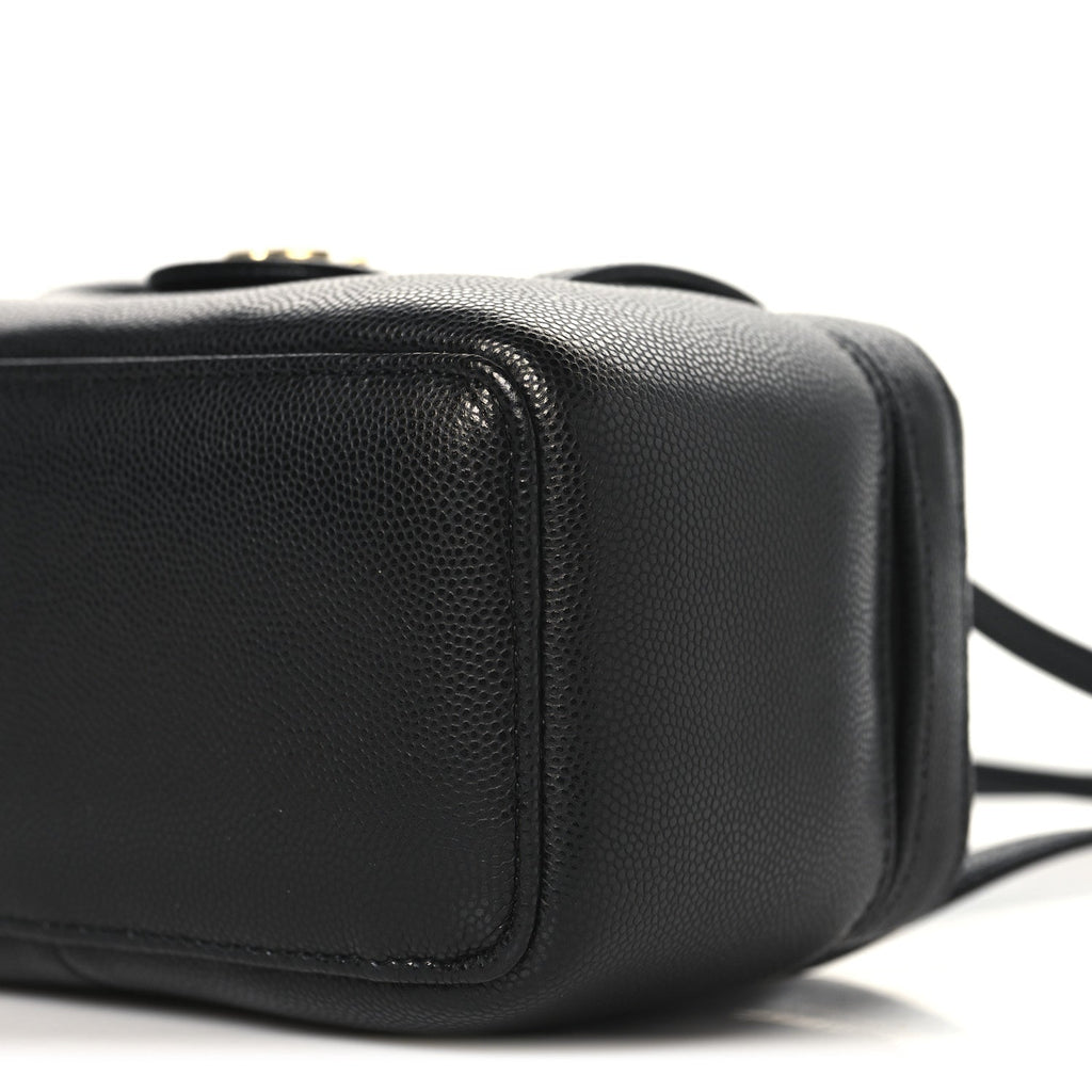 Chanel Shiny Caviar Preppy Coco Long Vanity With Strap Black