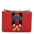 Gucci Calfskin Web Medium Peony Chain Shoulder Bag Red