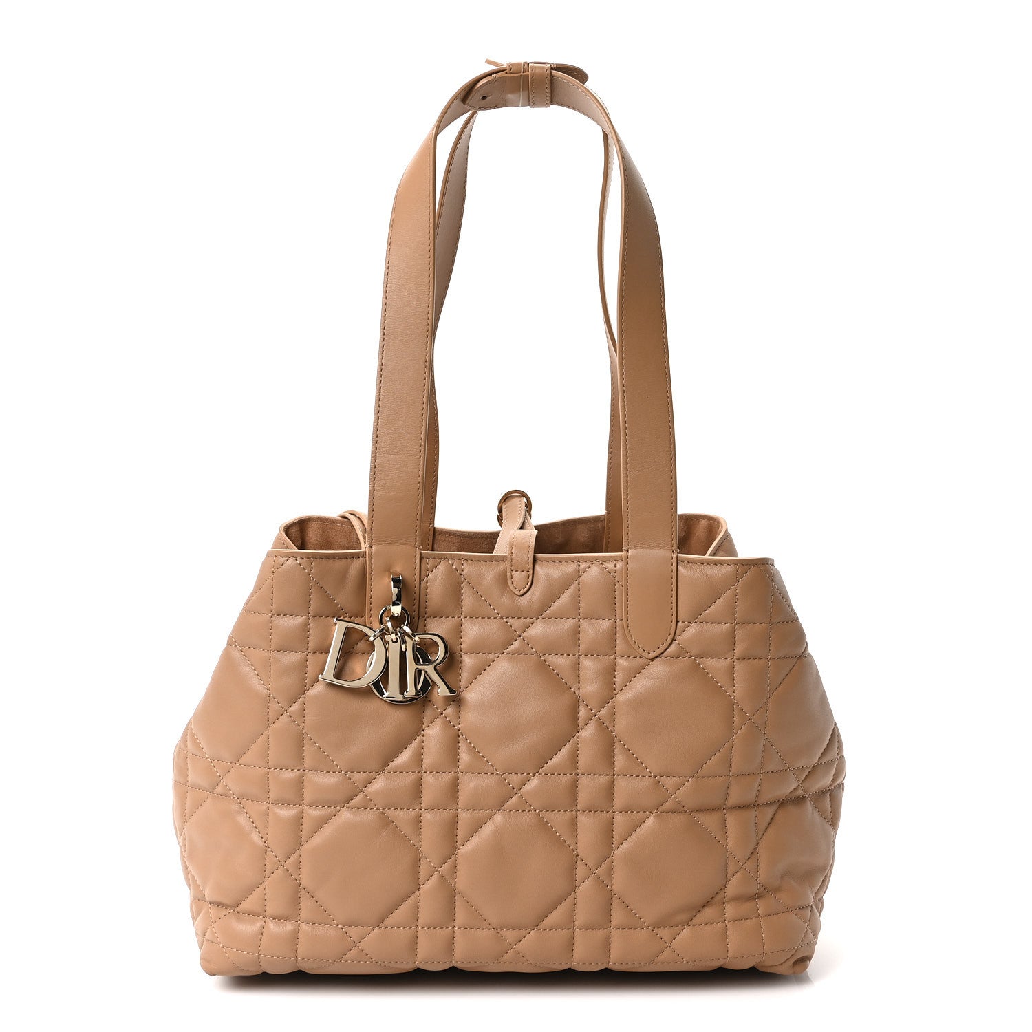 Christian Dior Calfskin Macrocannage Medium Toujour Powder Tan