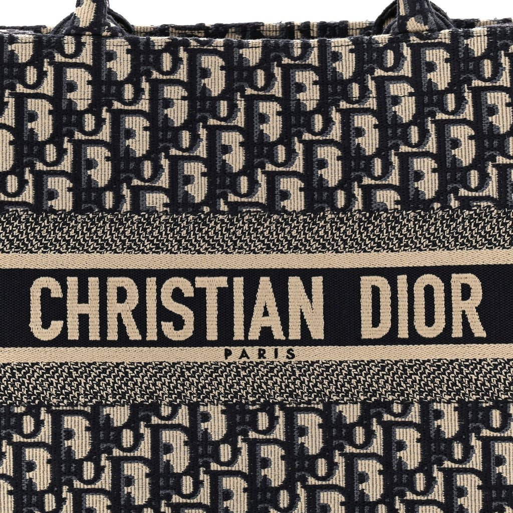 Christian Dior Oblique Medium Book Tote Blue Multicolor