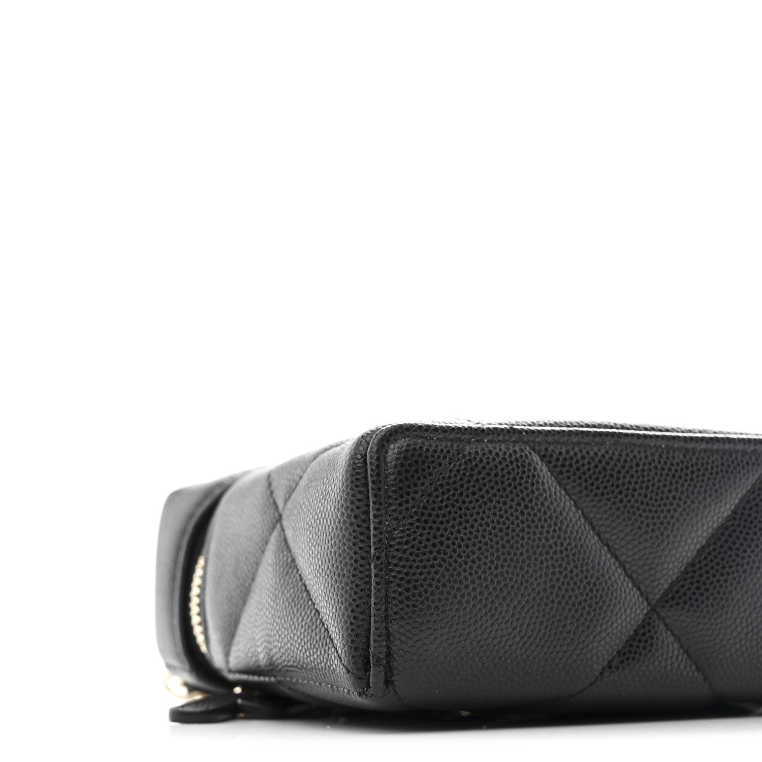 Chanel Caviar Quilted Top Handle Slim Vanity With Chain Black