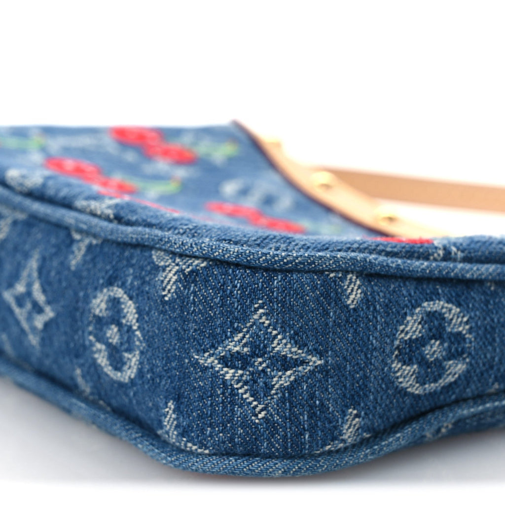 Louis Vuitton LV X TM Monogram Denim Cerises Pochette Accessories Blue