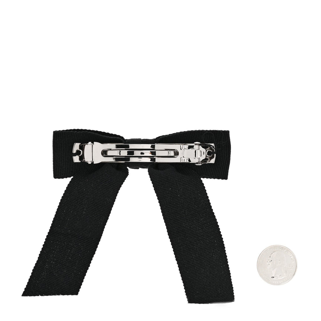 Grosgrain Bow CC Hair Clip Black