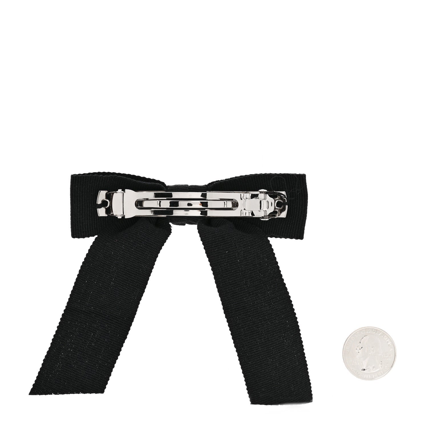 Grosgrain Bow CC Hair Clip Black