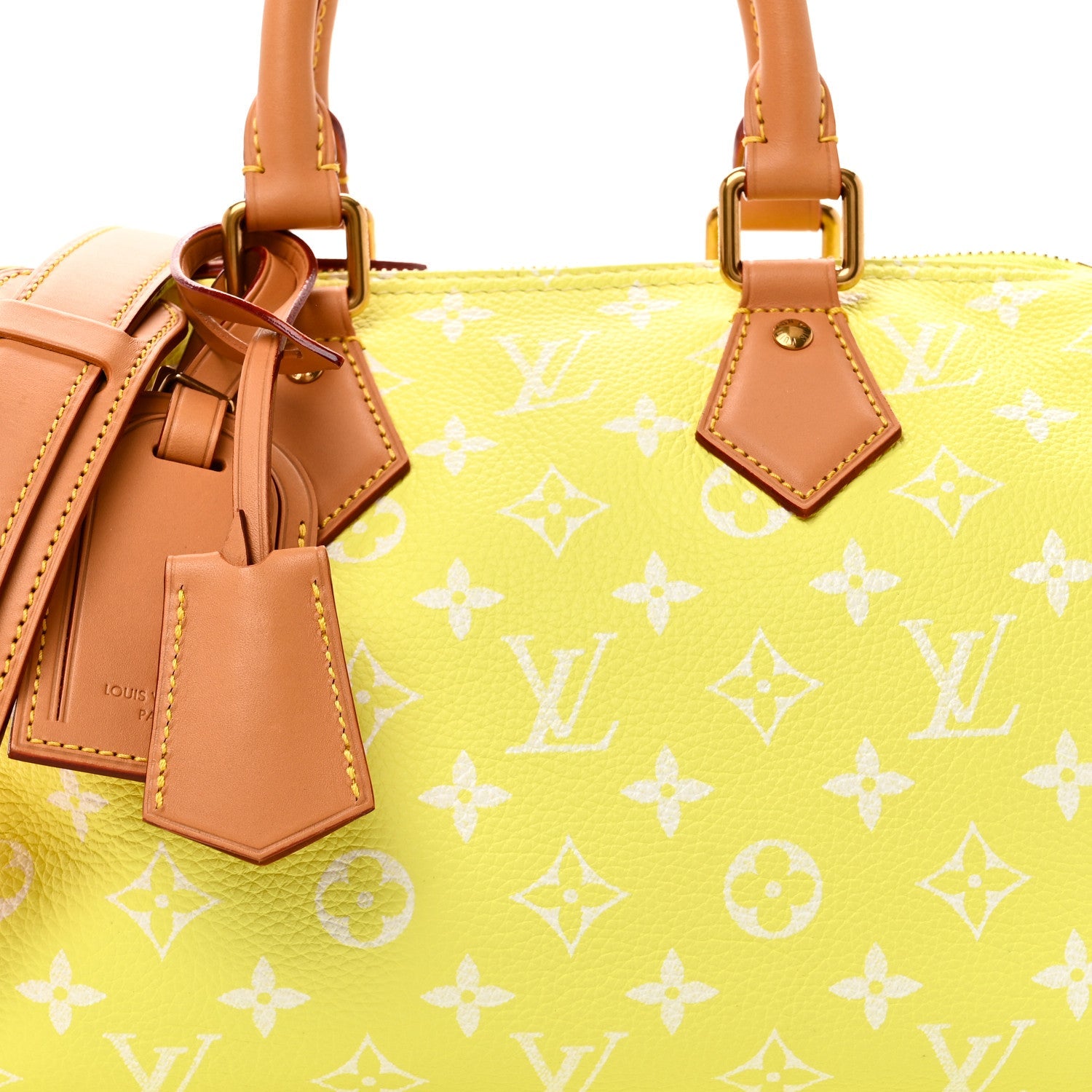 Louis Vuitton Calfskin Monogram Speedy P9 Bandouliere 25 Lemonade Yellow