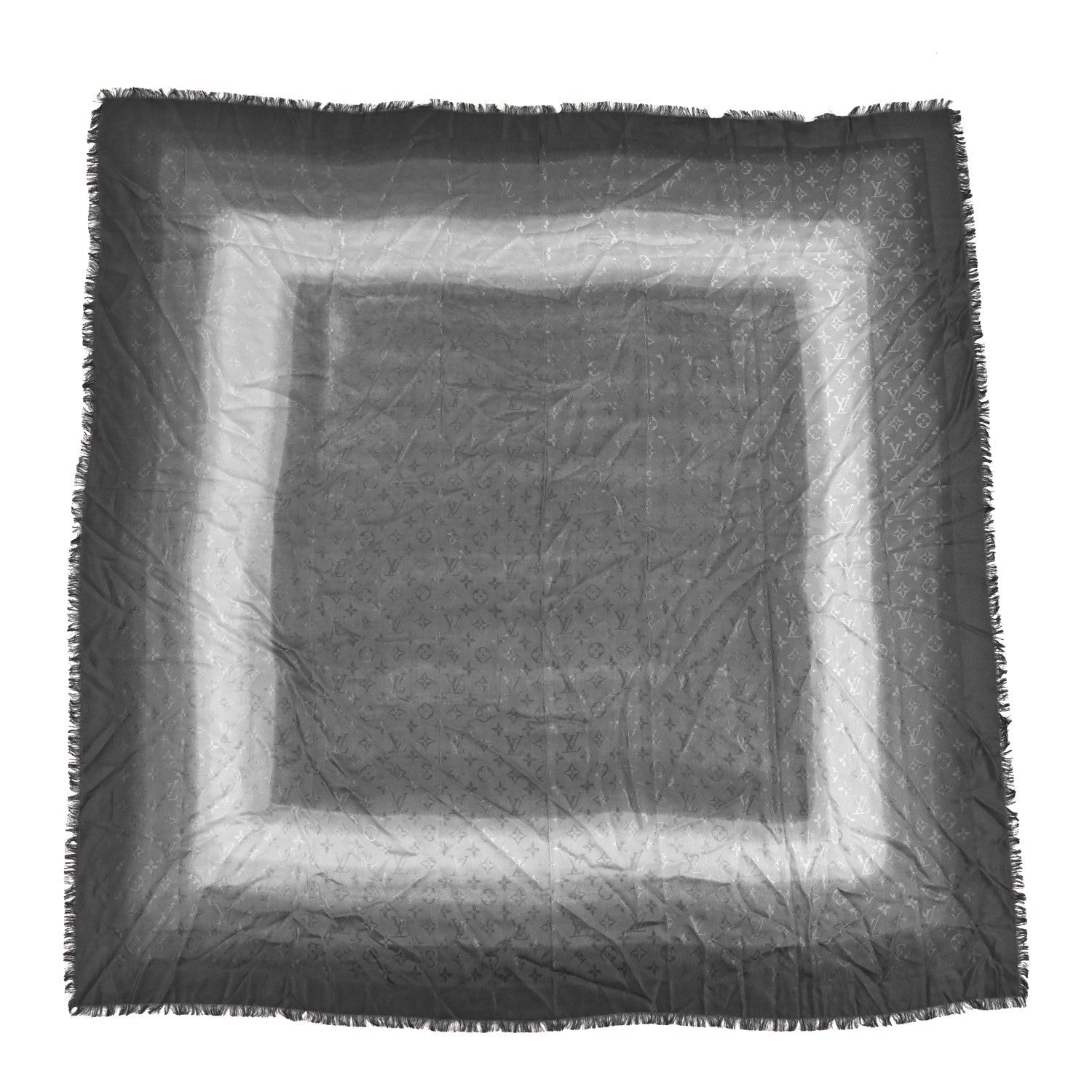 Louis Vuitton Silk Wool Blurrygram Shawl Blue