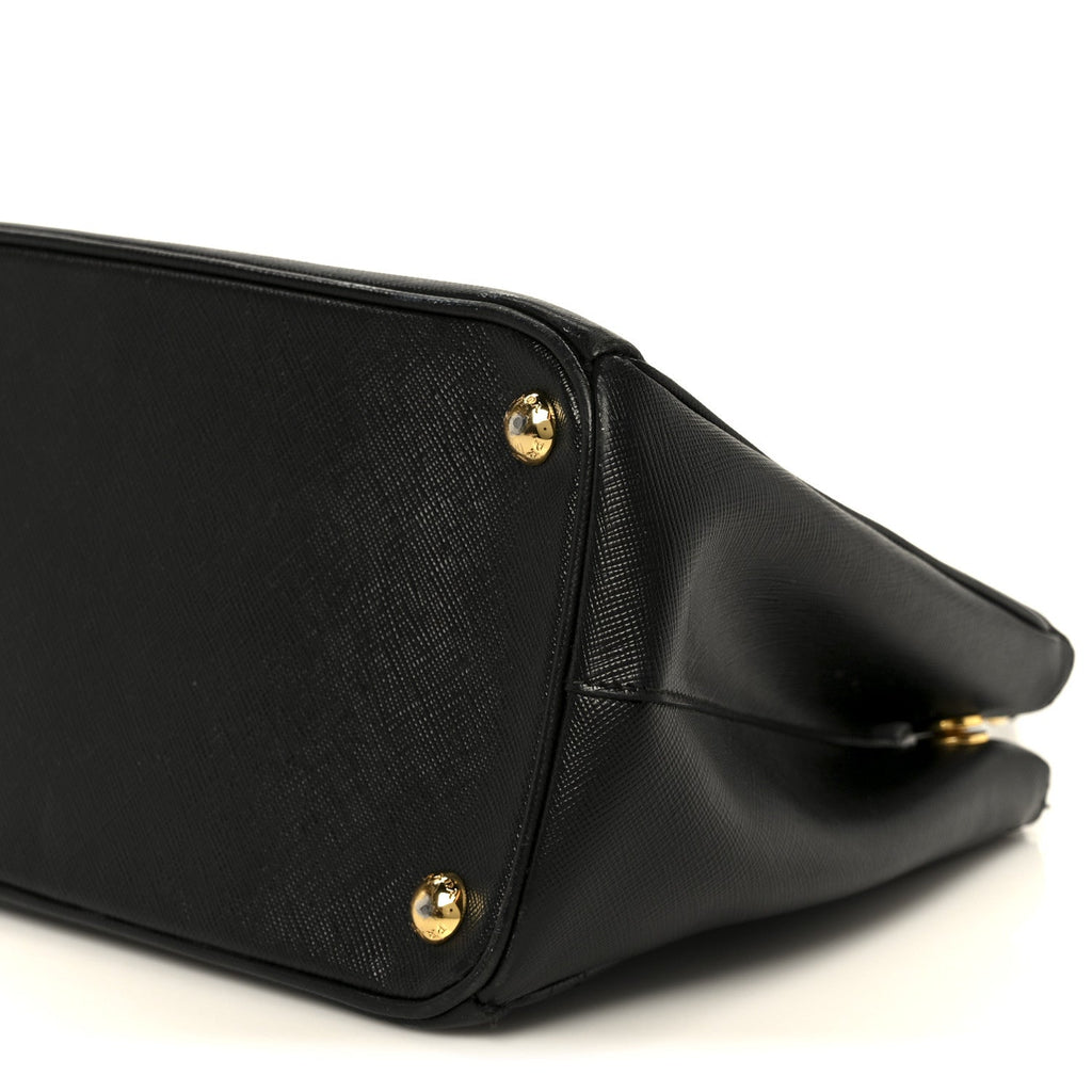 Prada Saffiano Lux Small Galleria Double Zip Tote Black