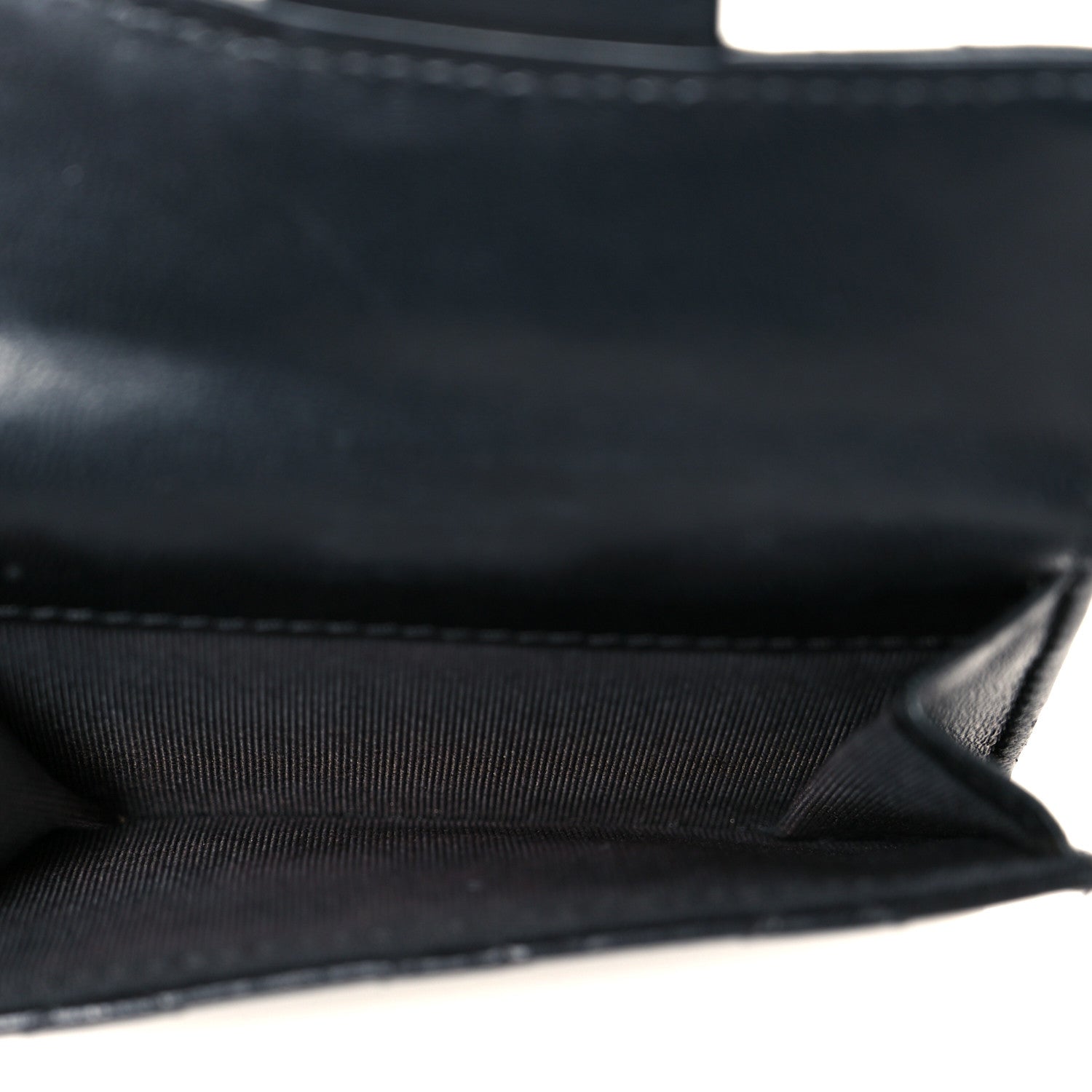 Lambskin Quilted Double Flap Wallet Black