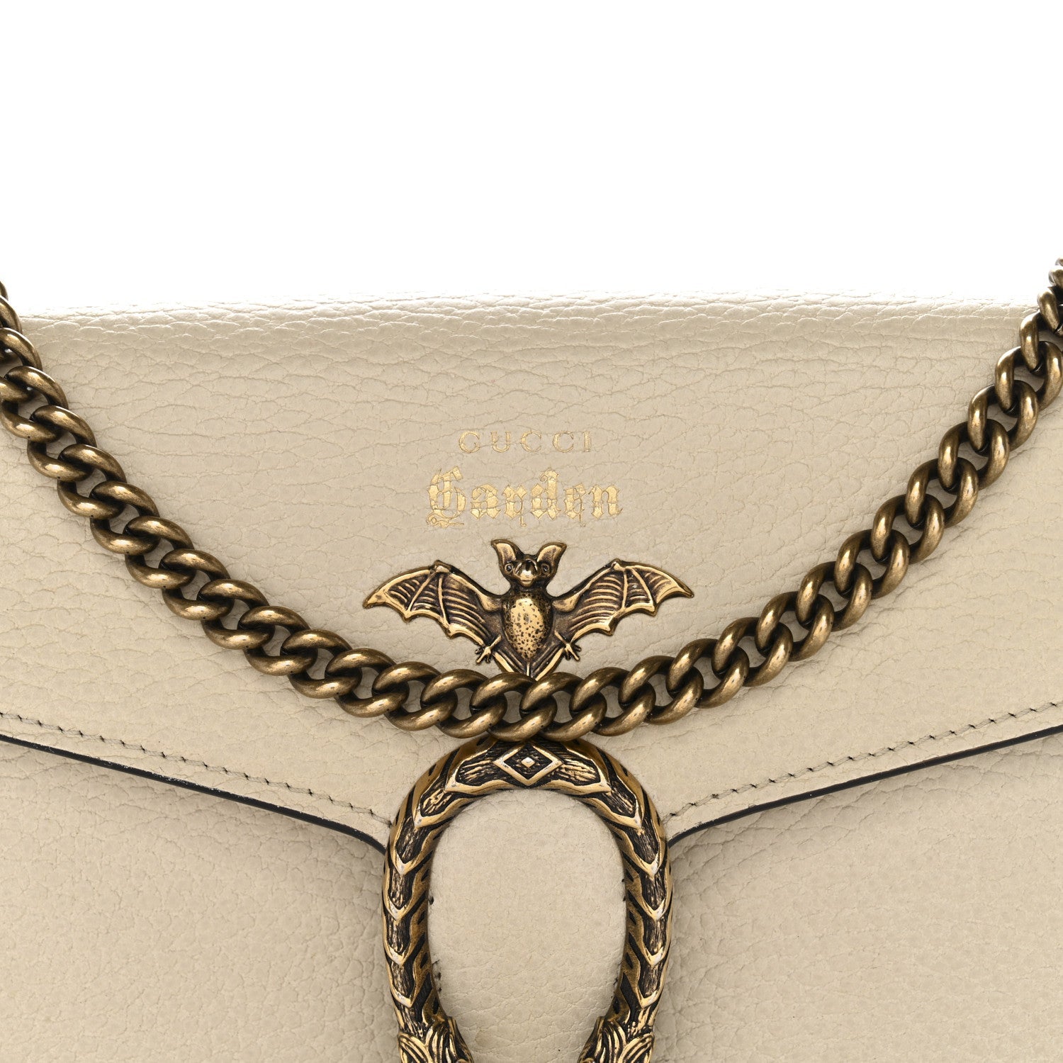 Gucci Calfskin Garden Dionysus Chain Wallet Off White