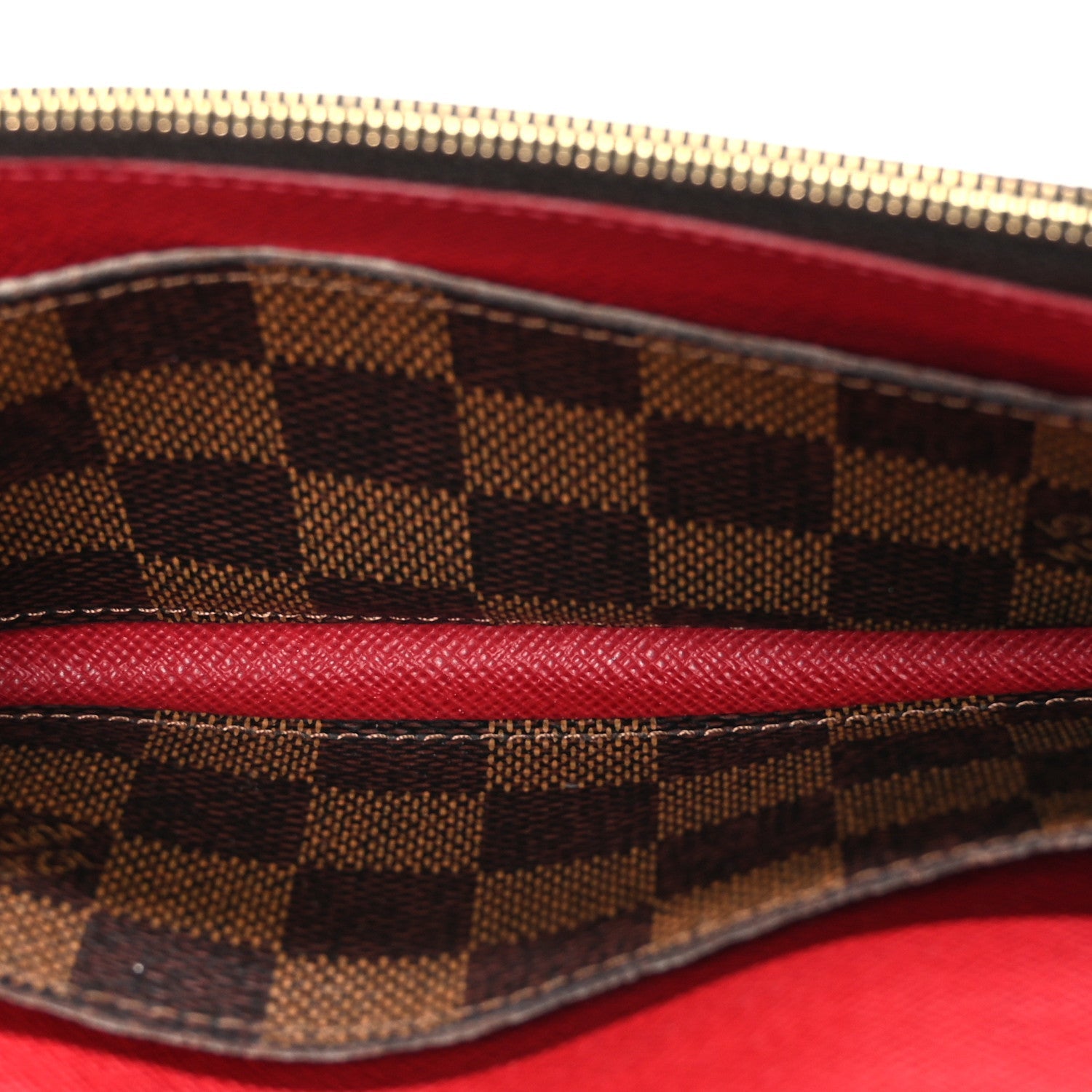 Louis Vuitton Damier Ebene Emilie Wallet Red