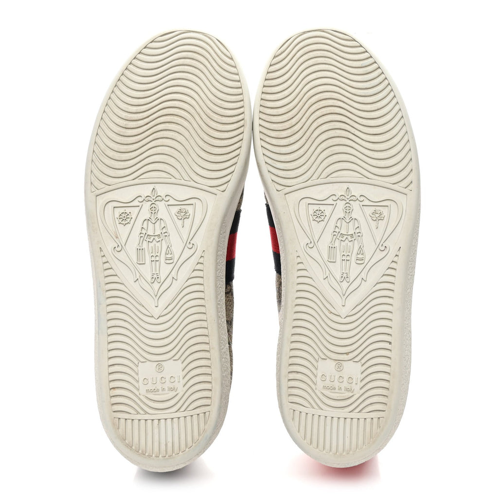 Gucci GG Supreme Monogram Womens Ace Low-Top Sneaker 37 Beige