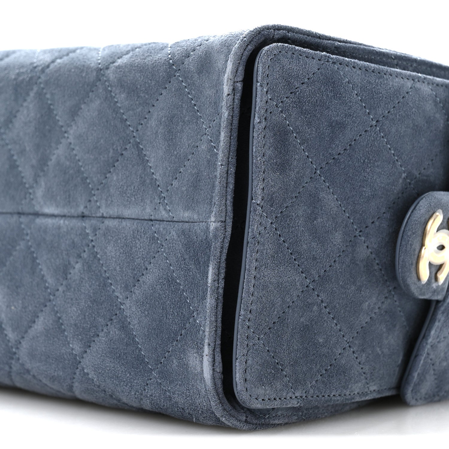 Chanel Suede Quilted Small Chanel 25 Handbag Blue