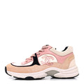 Nylon Lambskin Suede Calfskin CC Sneakers 35 Pink White Black