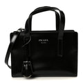 Prada Spazzolato Mini Re-Edition 1995 Double Handle Handbag Black