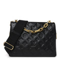 Louis Vuitton Lambskin Embossed Monogram Coussin PM Black