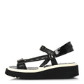 Lambskin Patent Logo Platform Sandals 39 Black