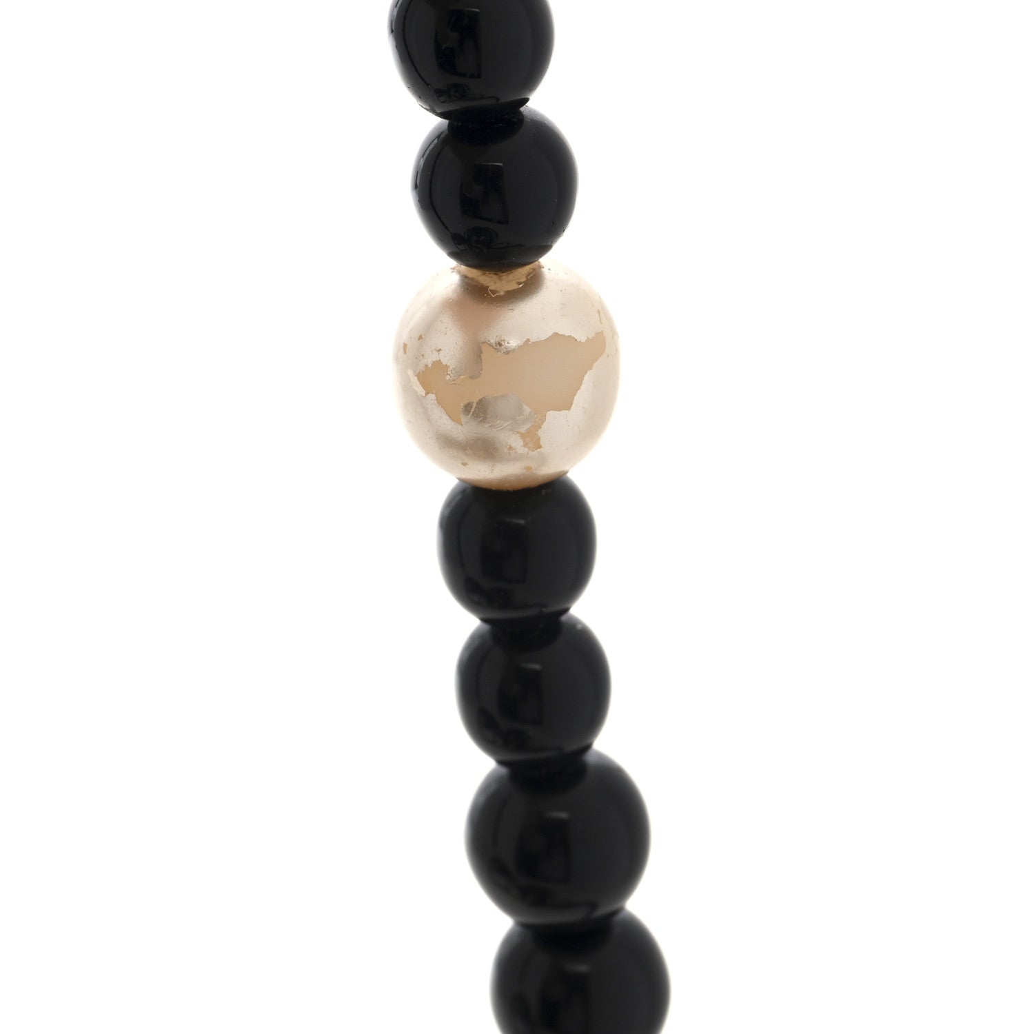 Ruthenium Resin Graduated Beaded Pearl CC Multi Strand Long Necklace Black
