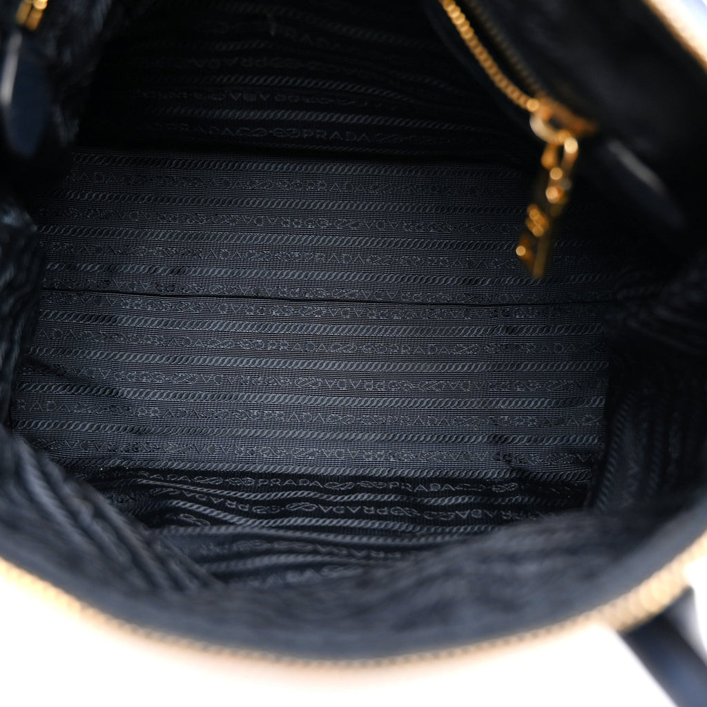 Prada Tessuto Nylon Saffiano Shopping Tote Navy