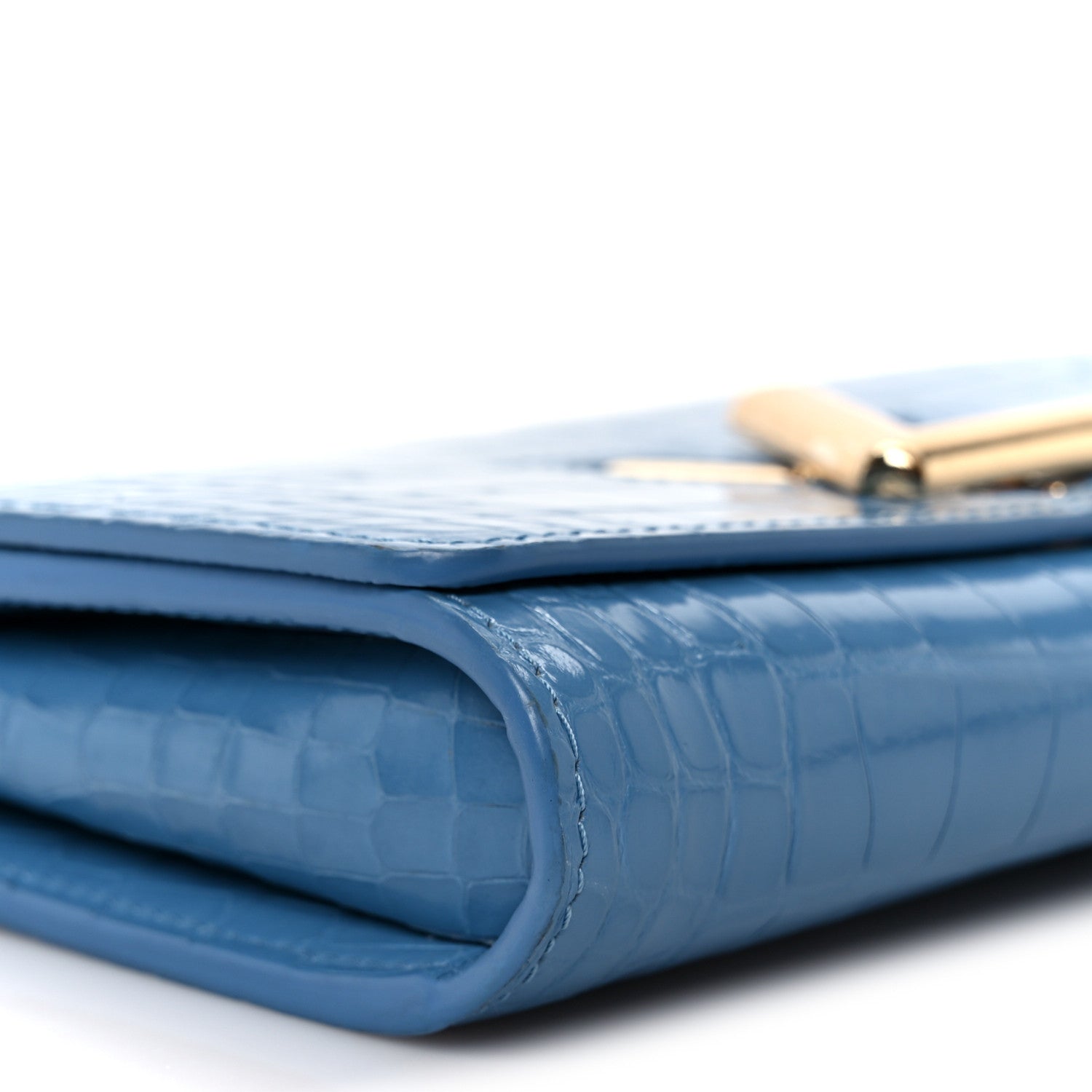 Louis Vuitton Crocodile Twist Chain Wallet Bleuet