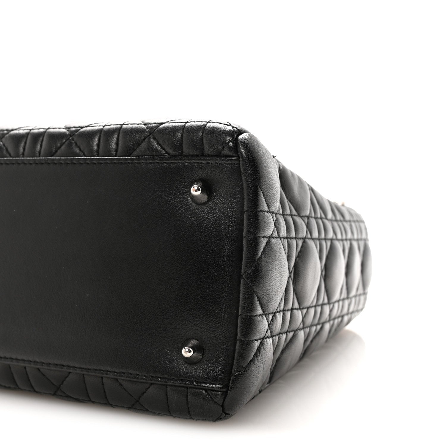 Christian Dior Lambskin Cannage Medium Lady Dior Black