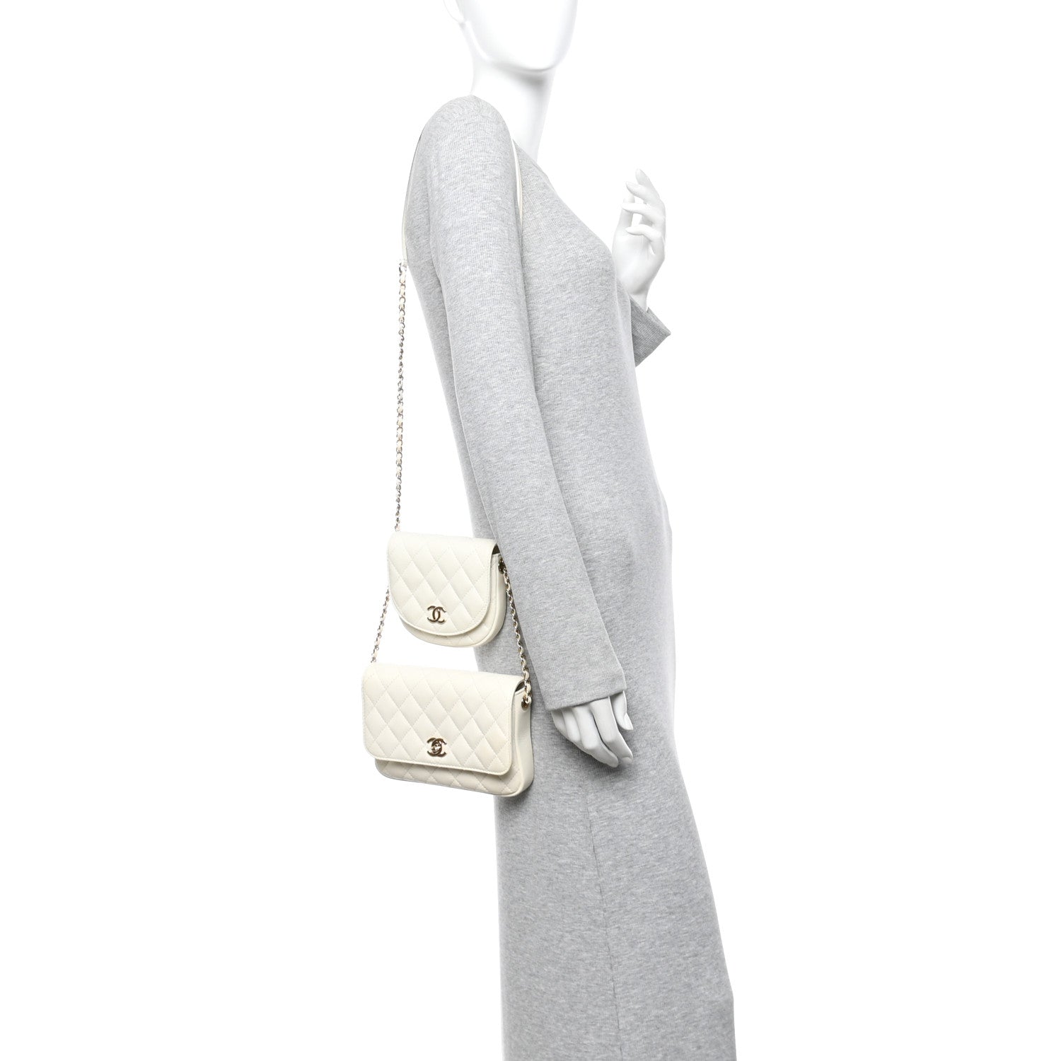 Chanel Lambskin Quilted Side Packs White