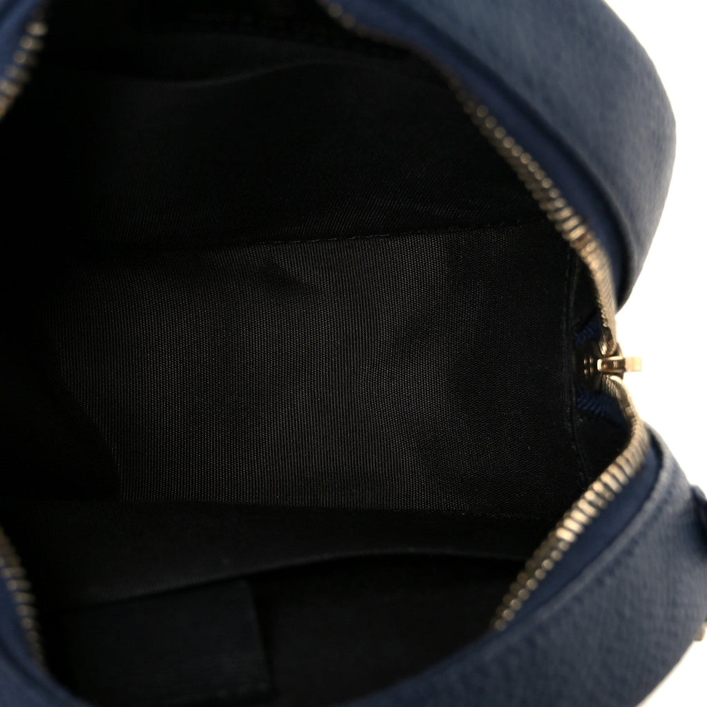 Chanel Caviar Quilted Round Filigree Crossbody Navy Black