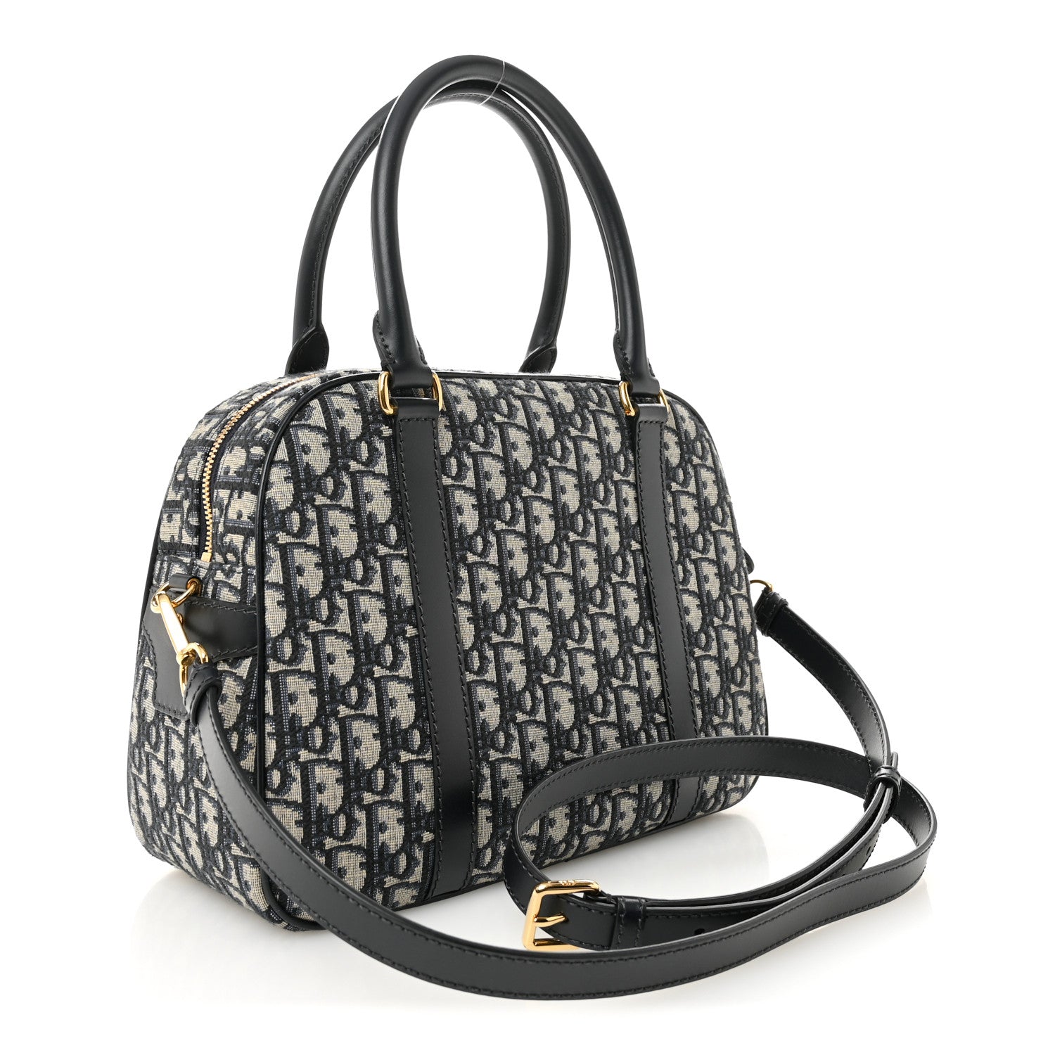 Christian Dior Oblique Large D-Vibe Bowling Bag Navy