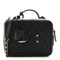 Chanel Caviar Quilted Medium CC Filigree Vanity Case Black
