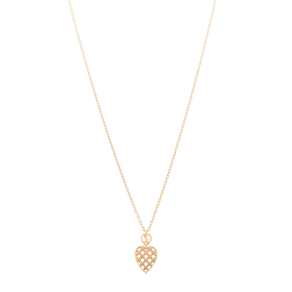 Gucci 18K Yellow Gold Diamantissima Heart Pendant Necklace