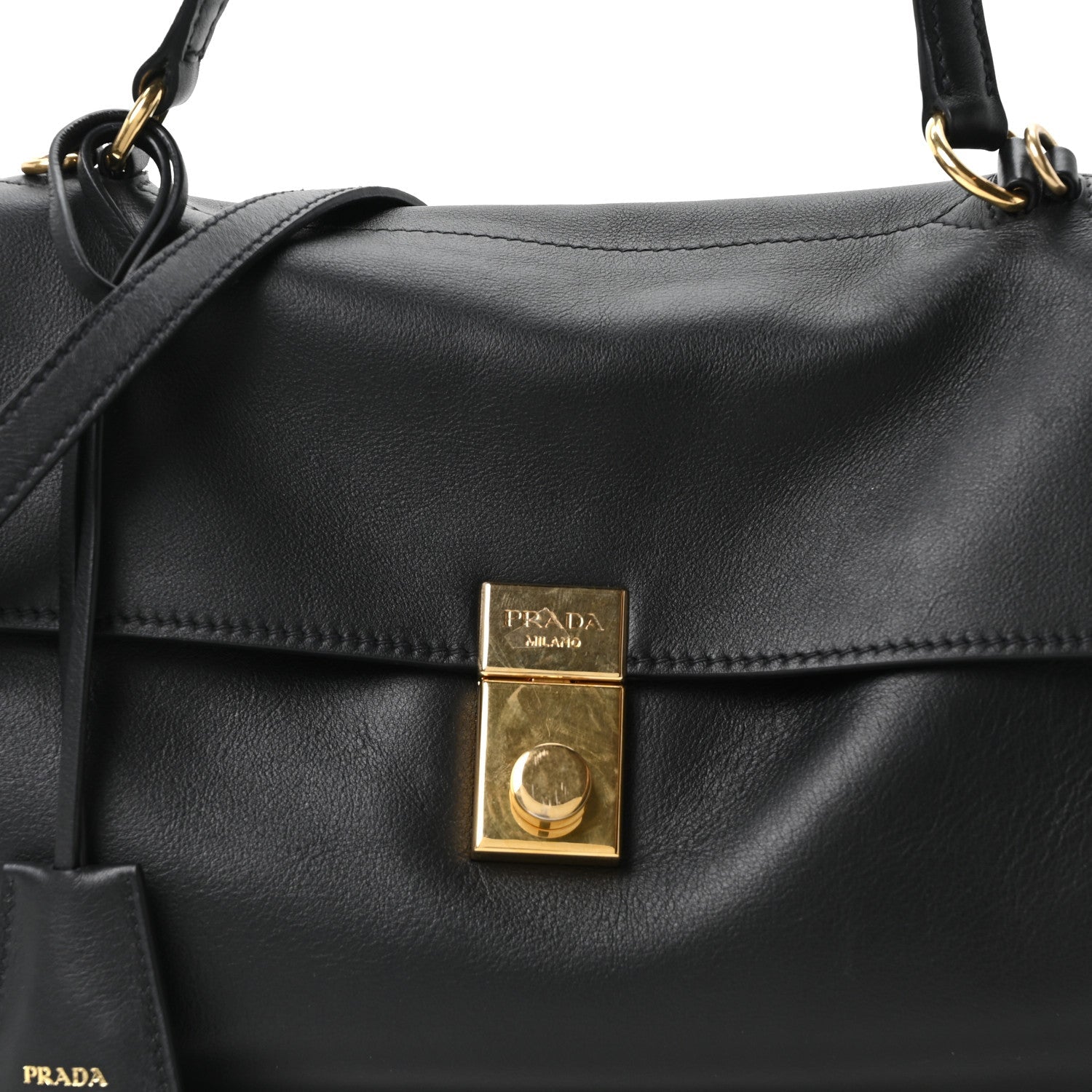 Prada Calfskin Medium Soft Sound Shoulder Bag Black