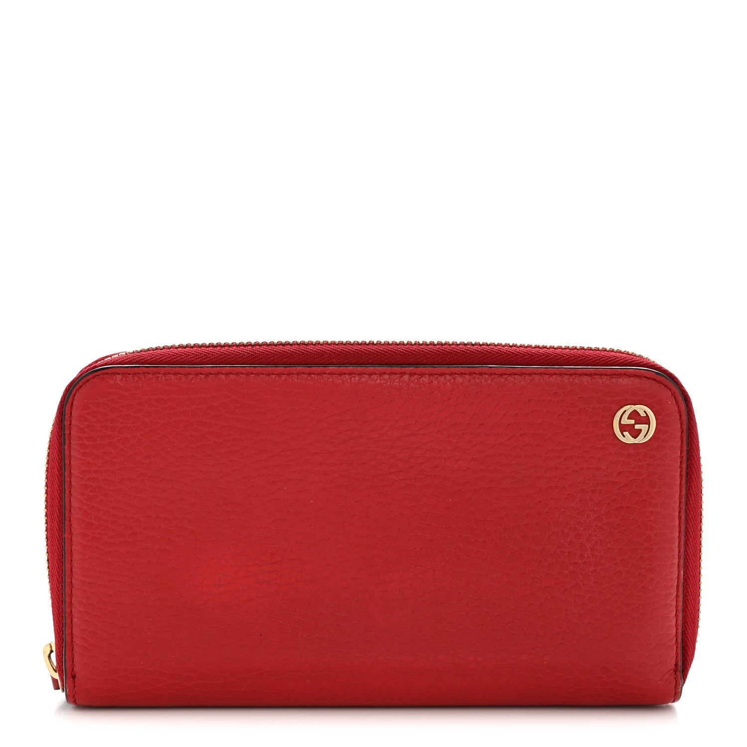 Gucci Dollar Calfskin GG Zip Around Wallet Red