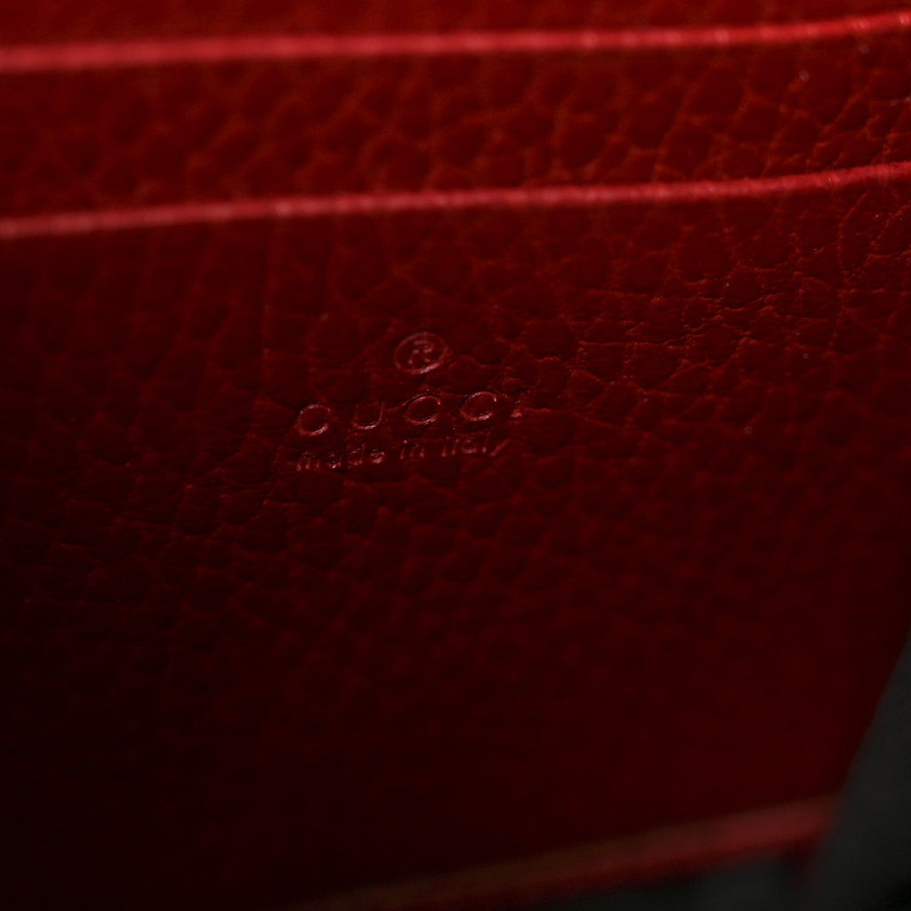 Gucci Calfskin Mini Dionysus Chain Wallet Hibiscus Red