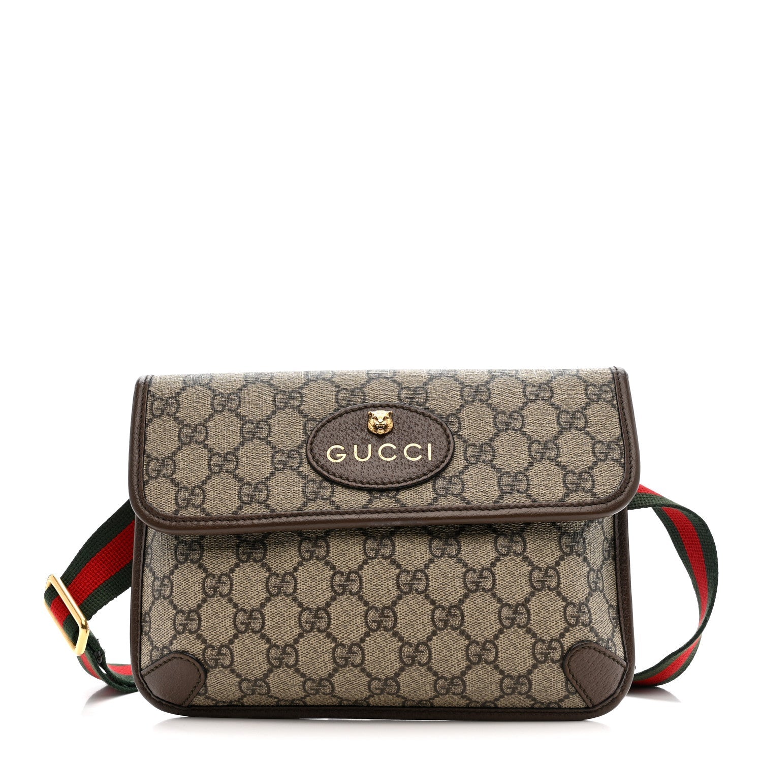 Gucci GG Supreme Monogram Neo Vintage Web Belt Bag Brown