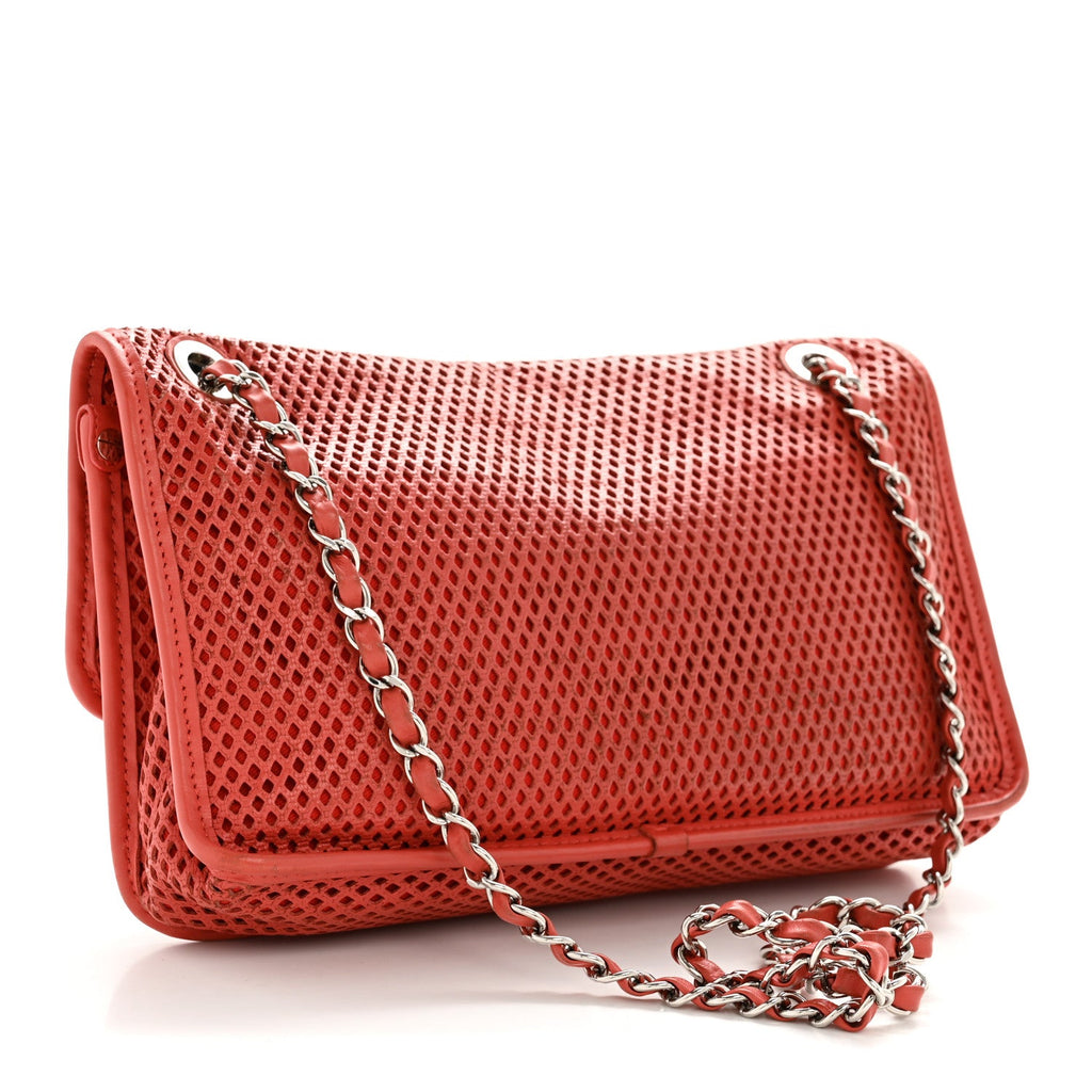 Chanel Perforated Calfskin Large Up In The Air Flap Red