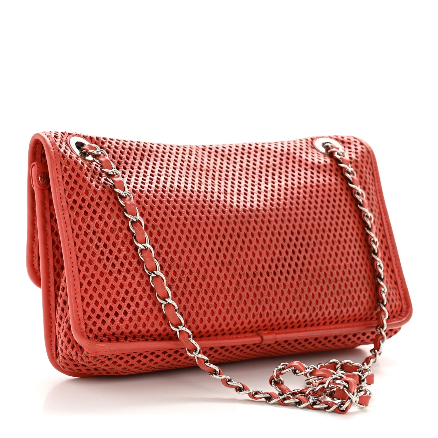 Chanel Perforated Calfskin Large Up In The Air Flap Red