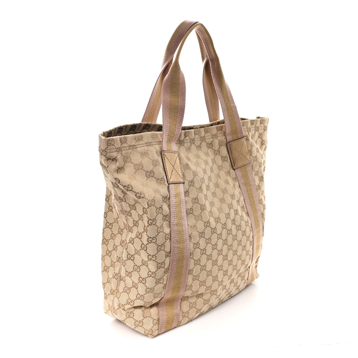 Gucci Monogram Medium Web Tote Pink Gold