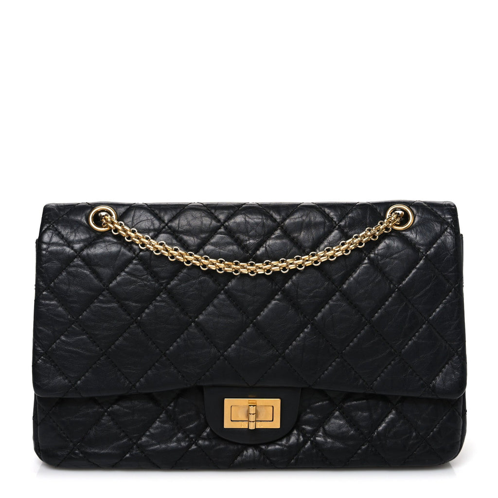 Chanel Aged Calfskin Quilted 2.55 Reissue 227 Flap Black