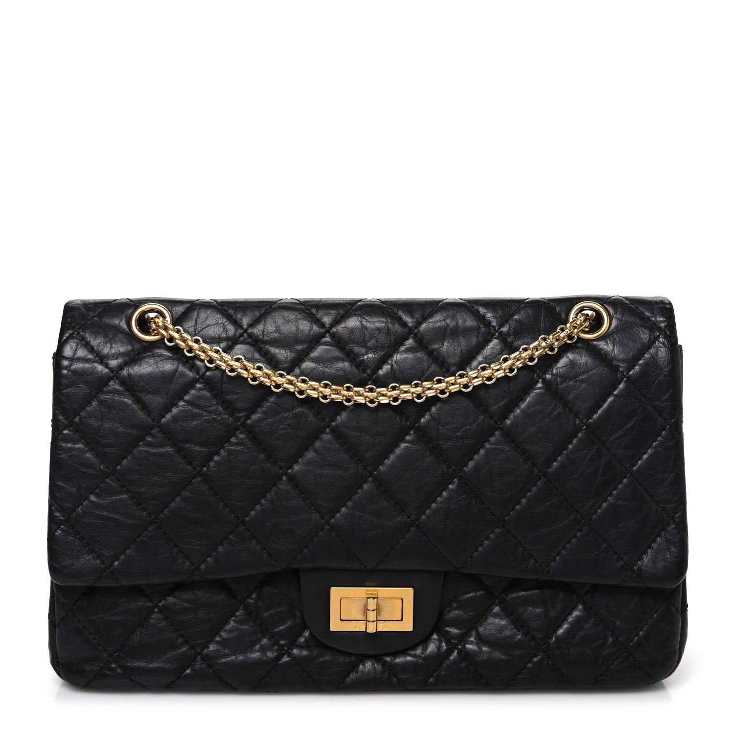 Chanel Aged Calfskin Quilted 2.55 Reissue 227 Flap Black