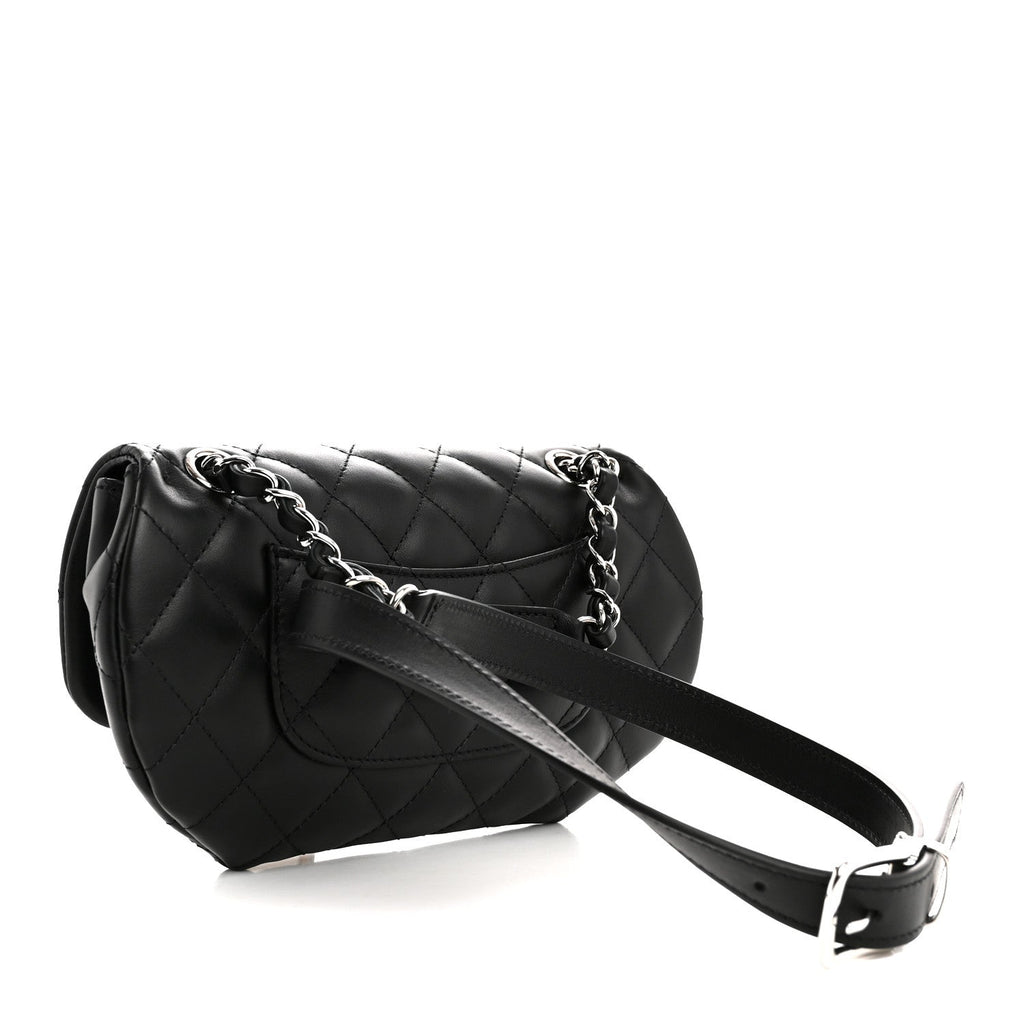 Chanel Calfskin Quilted CC Uniform Flap Belt Bag Black