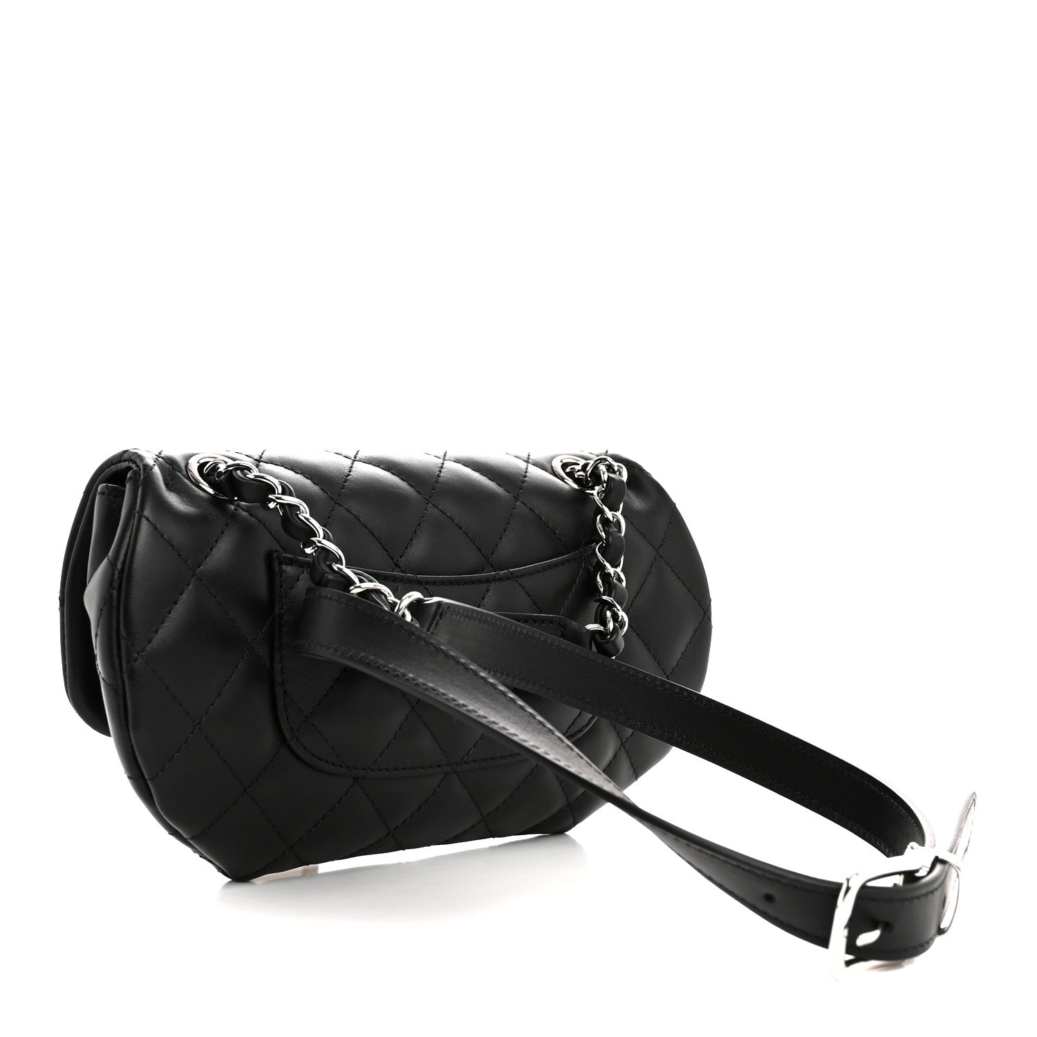 Chanel Calfskin Quilted CC Uniform Flap Belt Bag Black