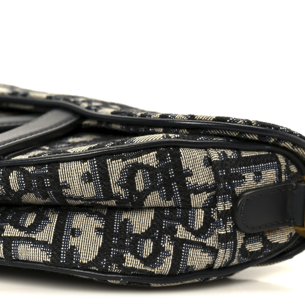 Christian Dior Oblique Mini Saddle Bag Blue
